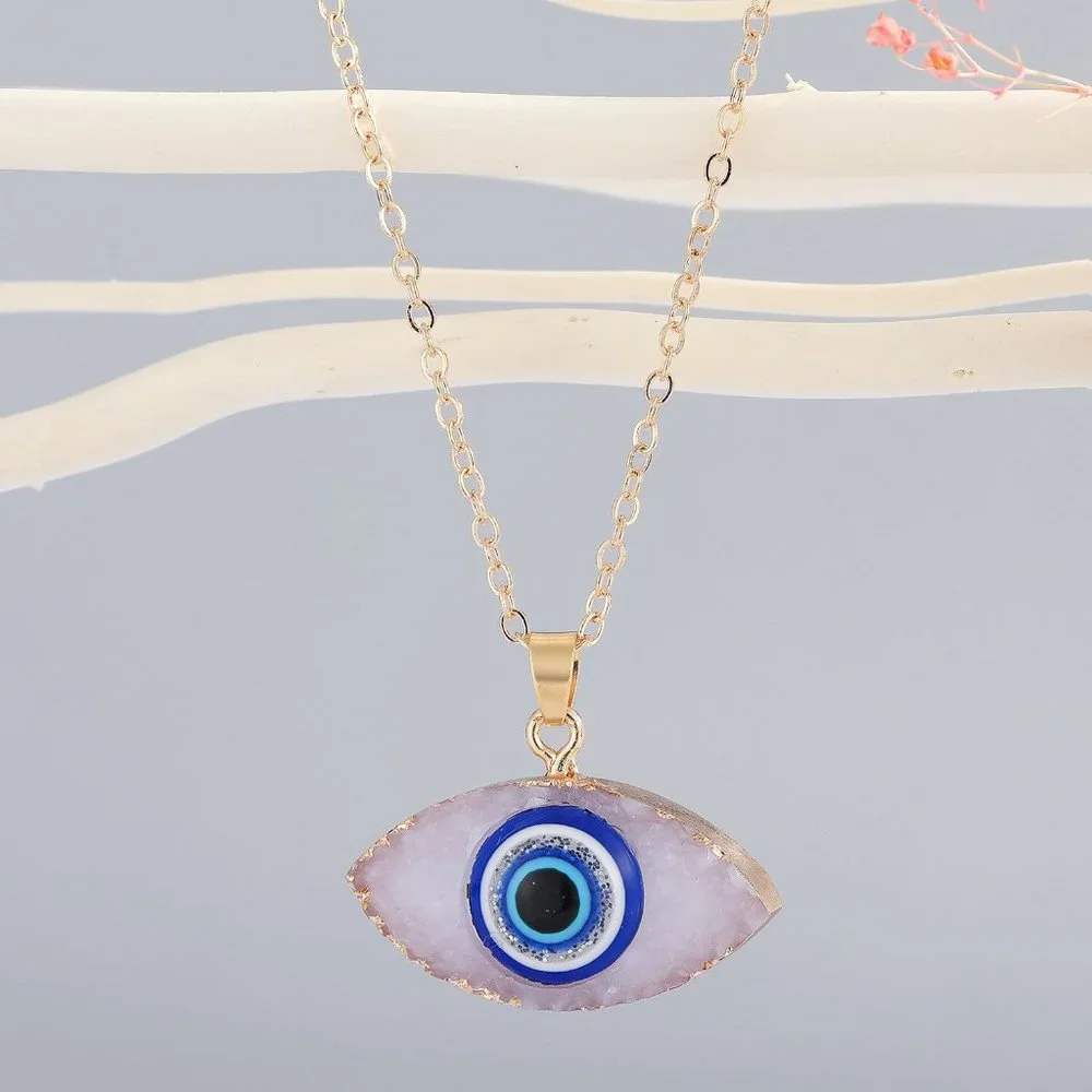 Make A Wish Vintage Evil Eye Pendant Necklace For Women Gold - Picture 3 of 6